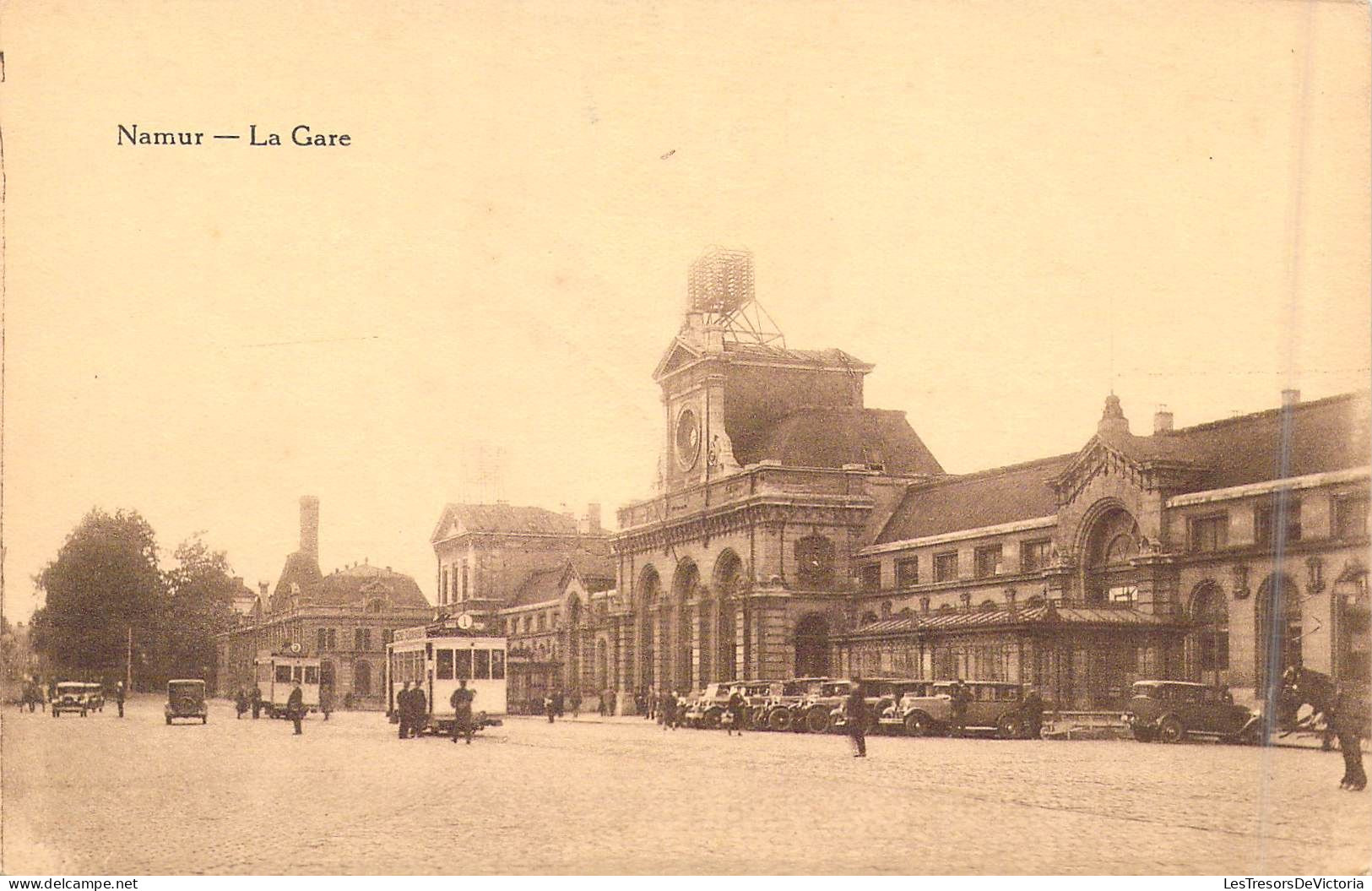 BELGIQUE - Namur - La Gare - Animée - Voitures - Tramway - Carte Postale Ancienne - Autres & Non Classés