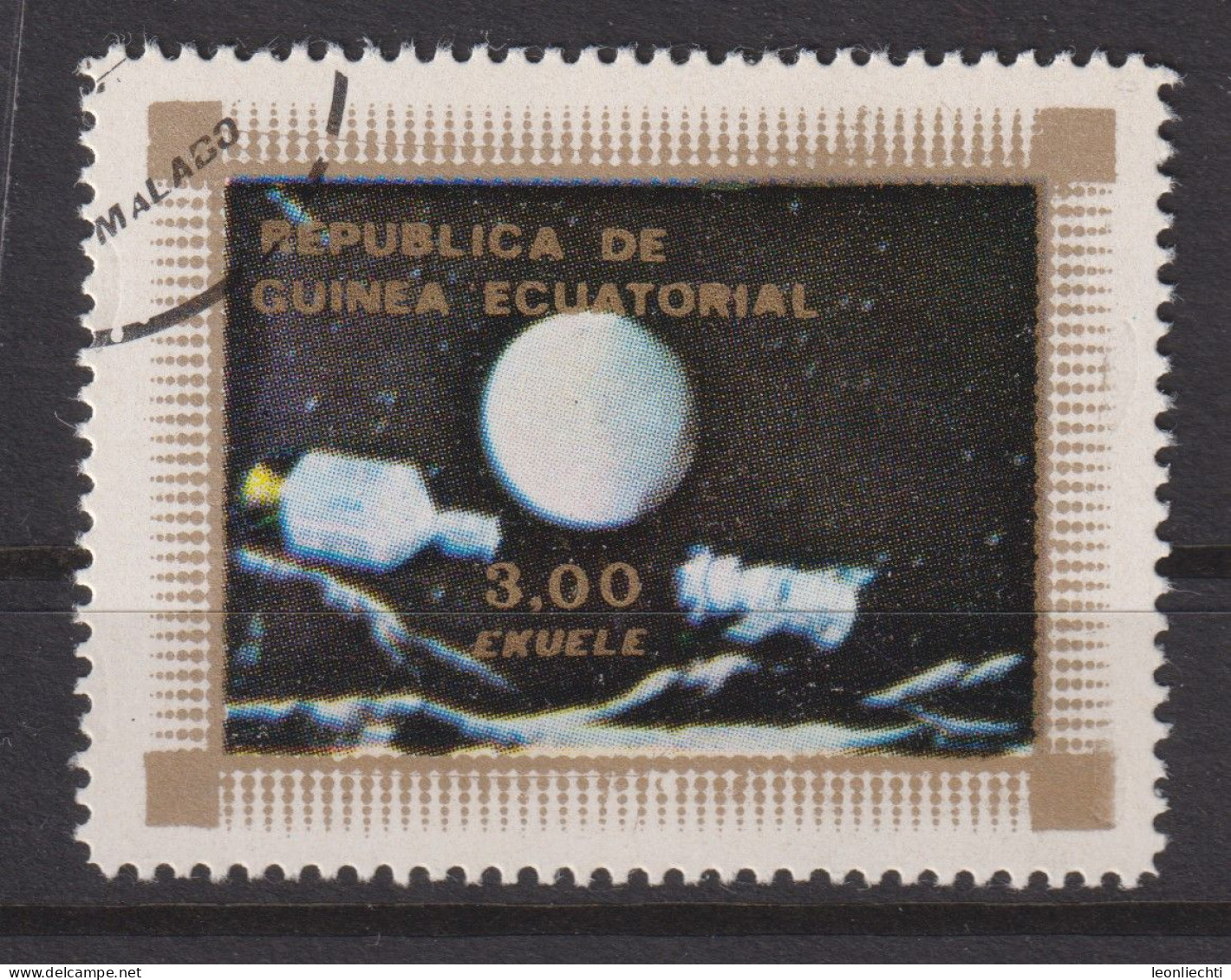 1976 Äquatorial-Guinea, Raumfahrt, Mi:GQ 832°, Yt:GQ 80-A°, Apollo - Soyuz, Aviation, Space Flight & U.I.T. (I.T.U.) - Guinée Equatoriale