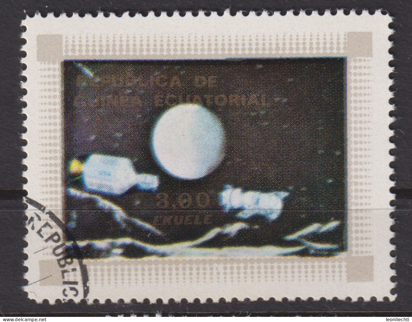 1976 Äquatorial-Guinea, Raumfahrt, Mi:GQ 832°, Yt:GQ 80-A°, Apollo - Soyuz, Aviation, Space Flight & U.I.T. (I.T.U.) - Guinée Equatoriale