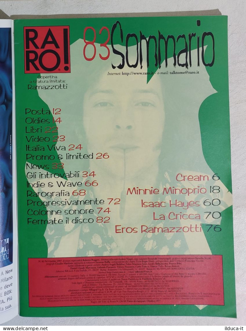 I113318 Rivista 1997 - RARO! N. 83 - Cream / Ramazzotti / Isaac Hayes /La Cricca - Music