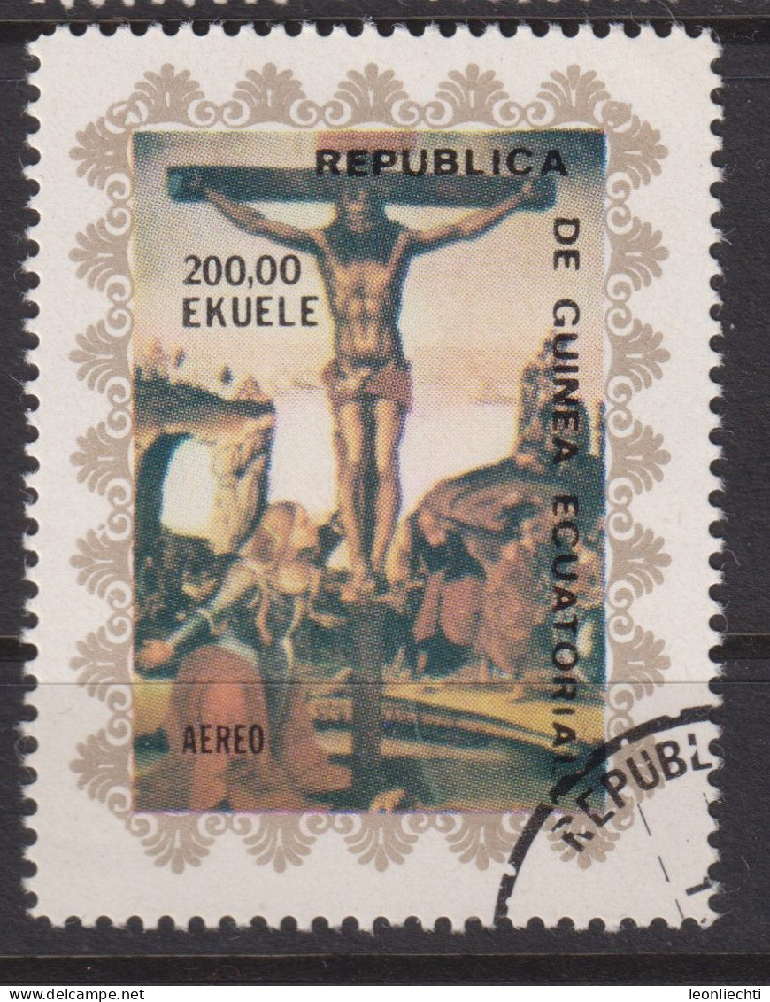 1976 Äquatorial-Guinea, Mi:GQ 830°, Yt:GQ PA63°,  Luca Signorelli Painting,  Easter, ITALIA '76 - Guinée Equatoriale