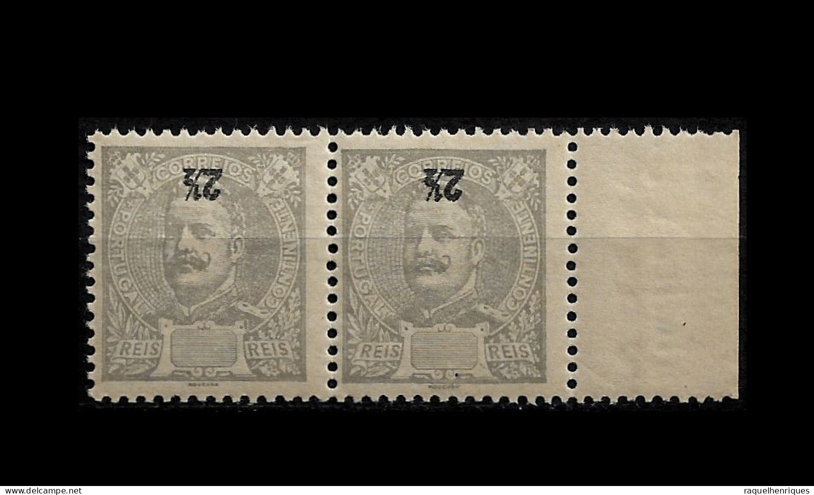 PORTUGAL STAMP - 1895 D. CARLOS I - TAXA DESLOCADA - ERROR VALUE UPSIDEDOWN MNH (LESP#22) - Proeven & Herdrukken