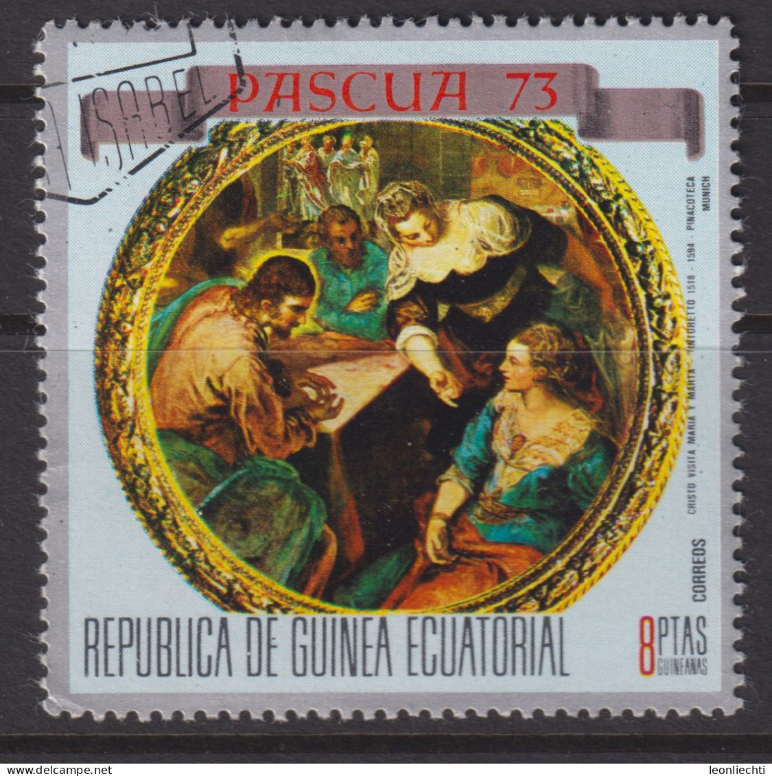 1973 Äquatorial-Guinea, Mi:GQ 248°, Yt:GQ 33D°, Ostern - Easter, Christ With Maria And Martha (Tintoretto) - Guinée Equatoriale