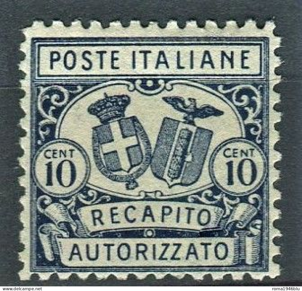 REGNO 1928 RECAPITO AUTORIZZATO SASSONE N. 1  DENT. 11** MNH - Pneumatische Post