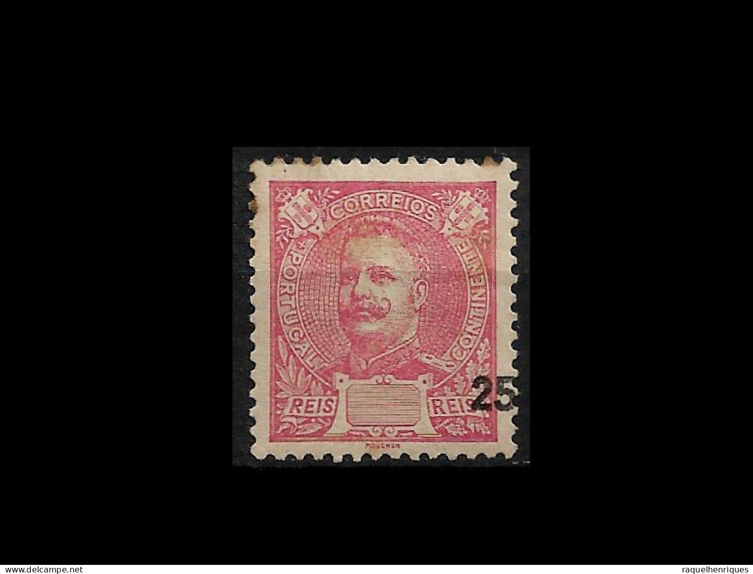 PORTUGAL STAMP - 1895 D. CARLOS I - ERROR DISPLACED VALUE MH (LESP#27) - Probe- Und Nachdrucke