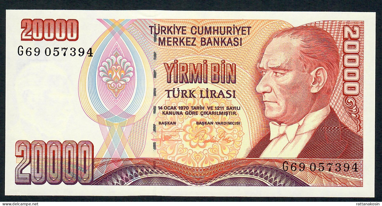 TURKEY   P202    20.000  LIRA    1995  Signature 4   #G69 LITHO  UNC. - Türkei