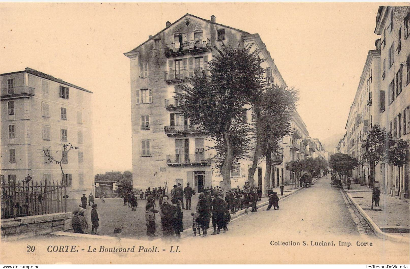 FRANCE - 20 - Corse - Corte - Le Boulevard Paoli - Animée - Carte Postale Ancienne - Andere & Zonder Classificatie