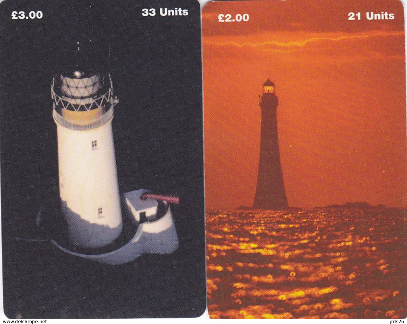 Isle Of Man 2 Phonecards Chip  - - - Light House - Île De Man