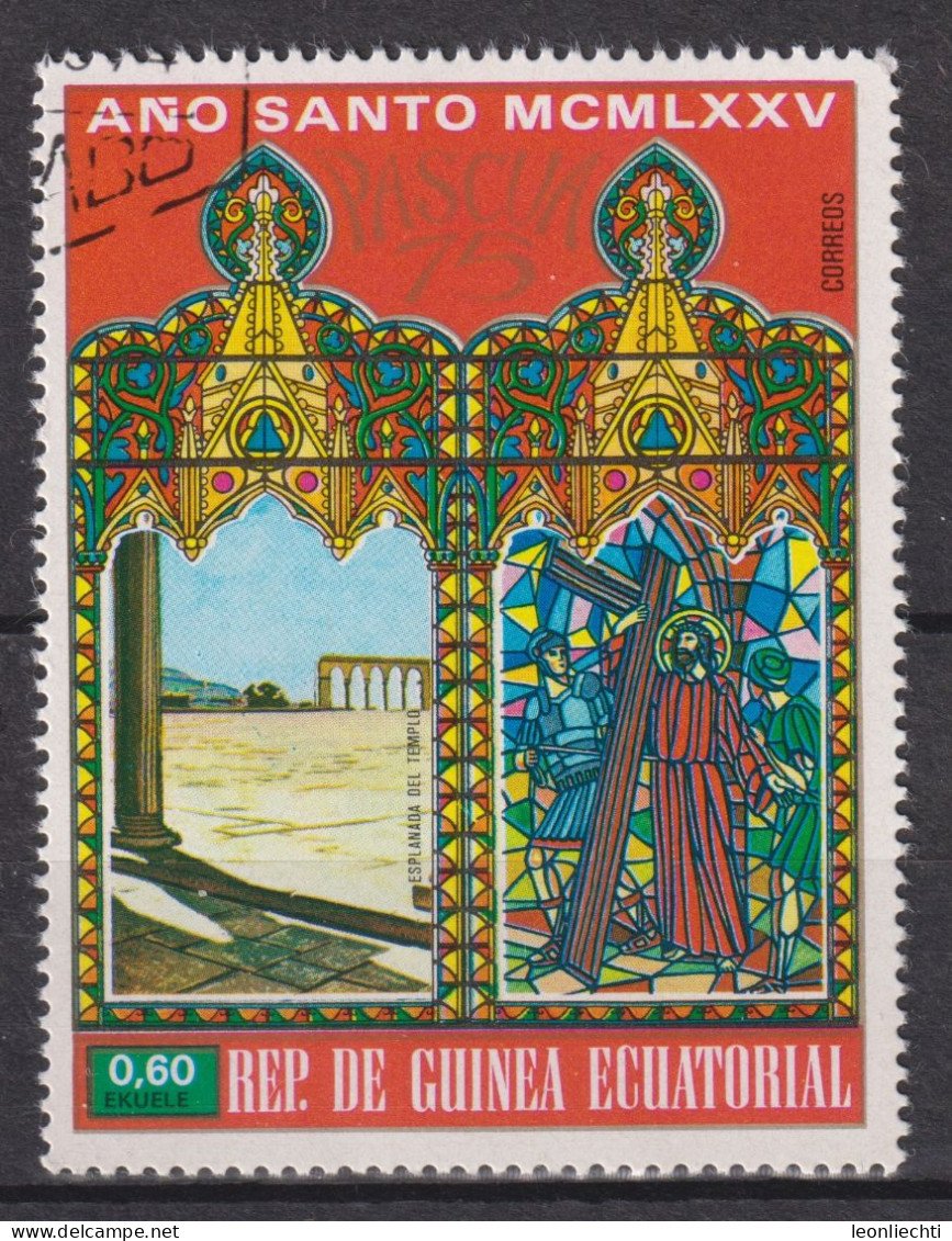 1975 Äquatorial-Guinea, Mi:GQ 527°, Yt:GQ 57-A°,  Easter 1975, Holy Year: Buildings In Jerusalem, Temple Square - Pasen