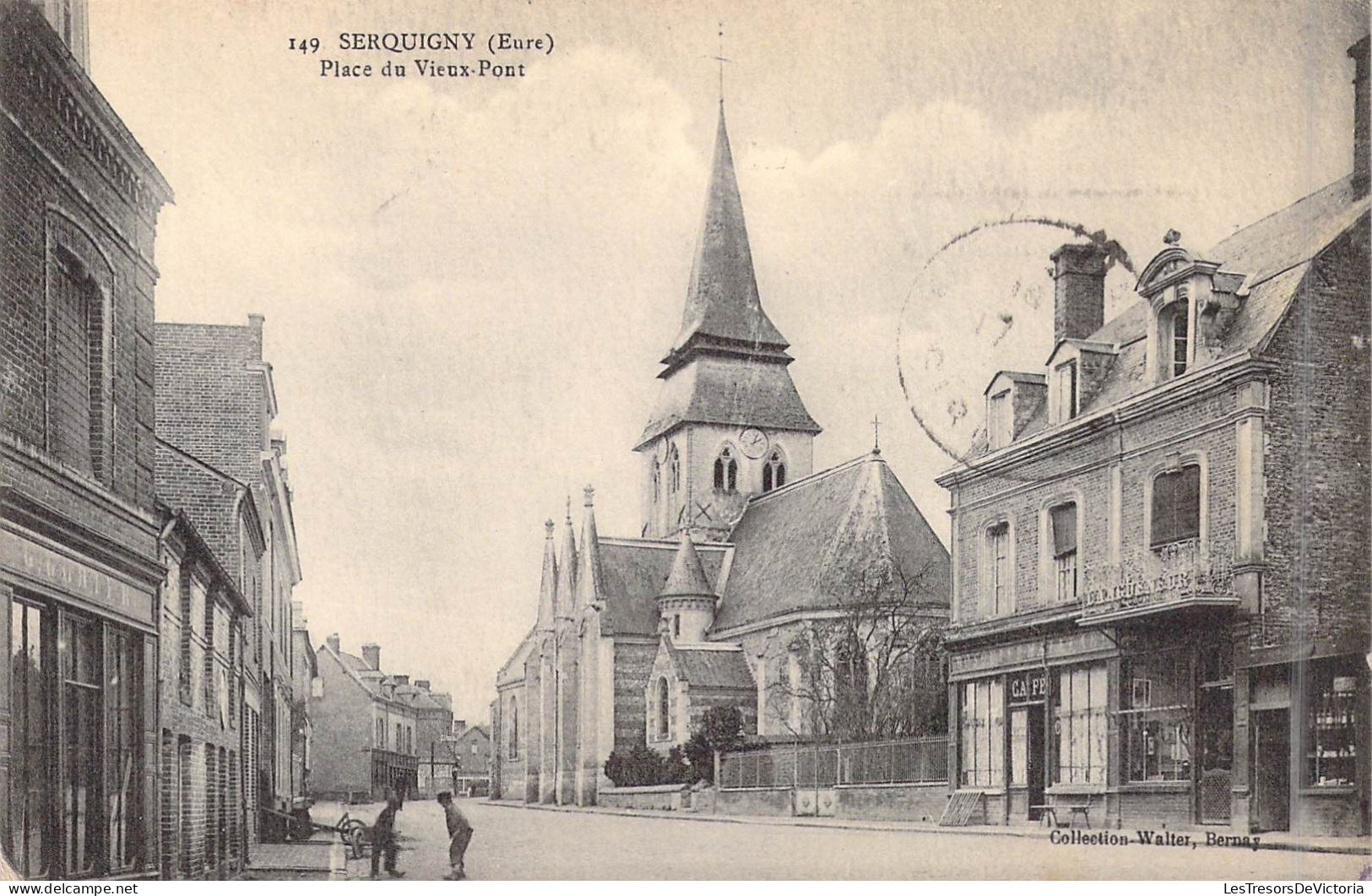 FRANCE - 27 - Serquigny - Place Du Vieux-Pont - Carte Postale Ancienne - Serquigny