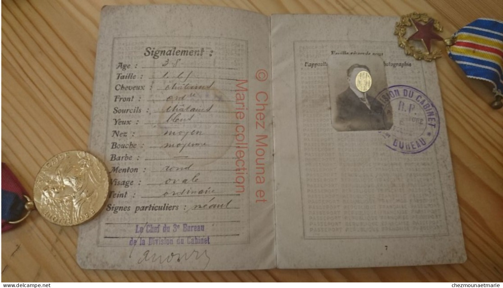 1918 PASSEPORT CHANOINE GEORGES NE A JAMETZ MEUSE EN 1880 CHEF DE FABRICATION - Documenti Storici