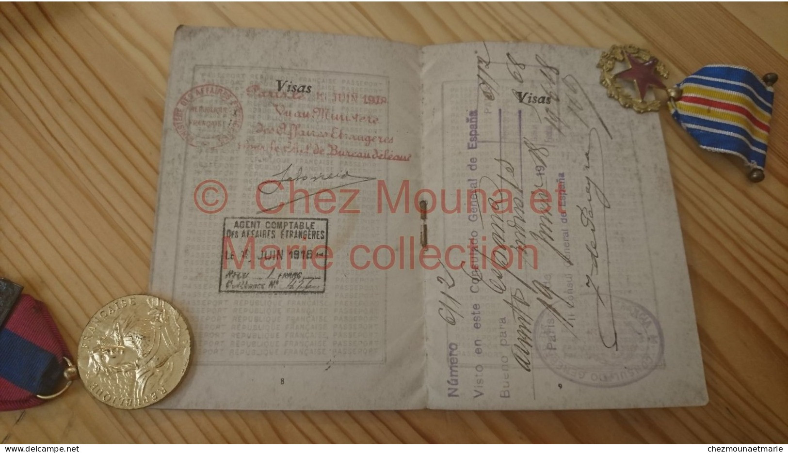 1918 PASSEPORT CHANOINE GEORGES NE A JAMETZ MEUSE EN 1880 CHEF DE FABRICATION