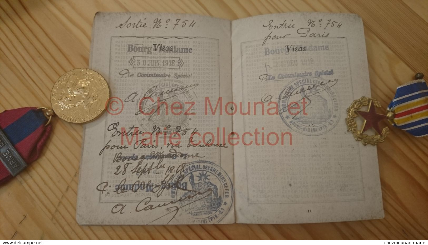 1918 PASSEPORT CHANOINE GEORGES NE A JAMETZ MEUSE EN 1880 CHEF DE FABRICATION