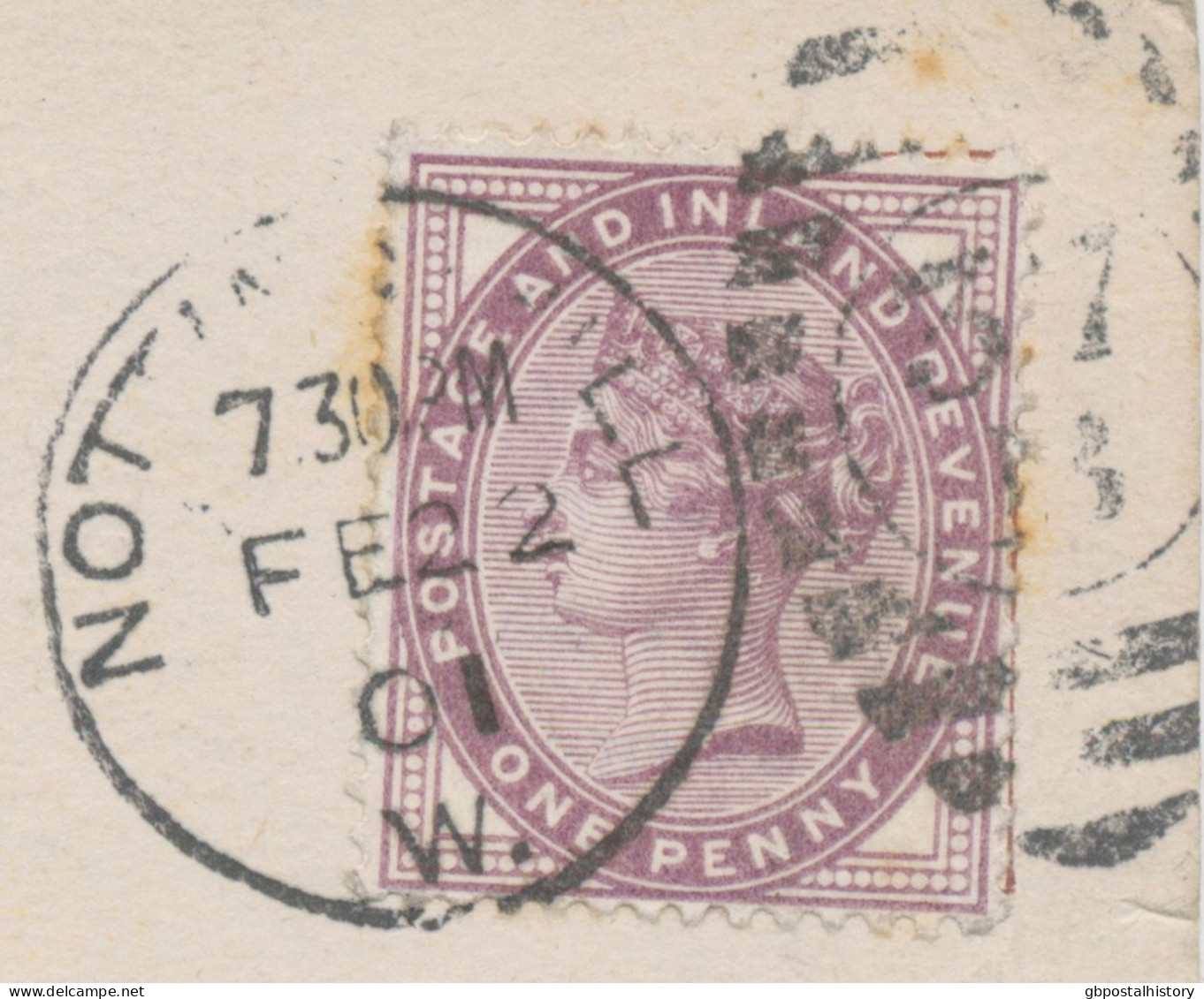 GB 1901, QV 1d Lilac 16 Dots On Superb Postcard To Frankfort With Barred Duplex-cancel "NOTTING-HILL / W. / 37 B" - Briefe U. Dokumente