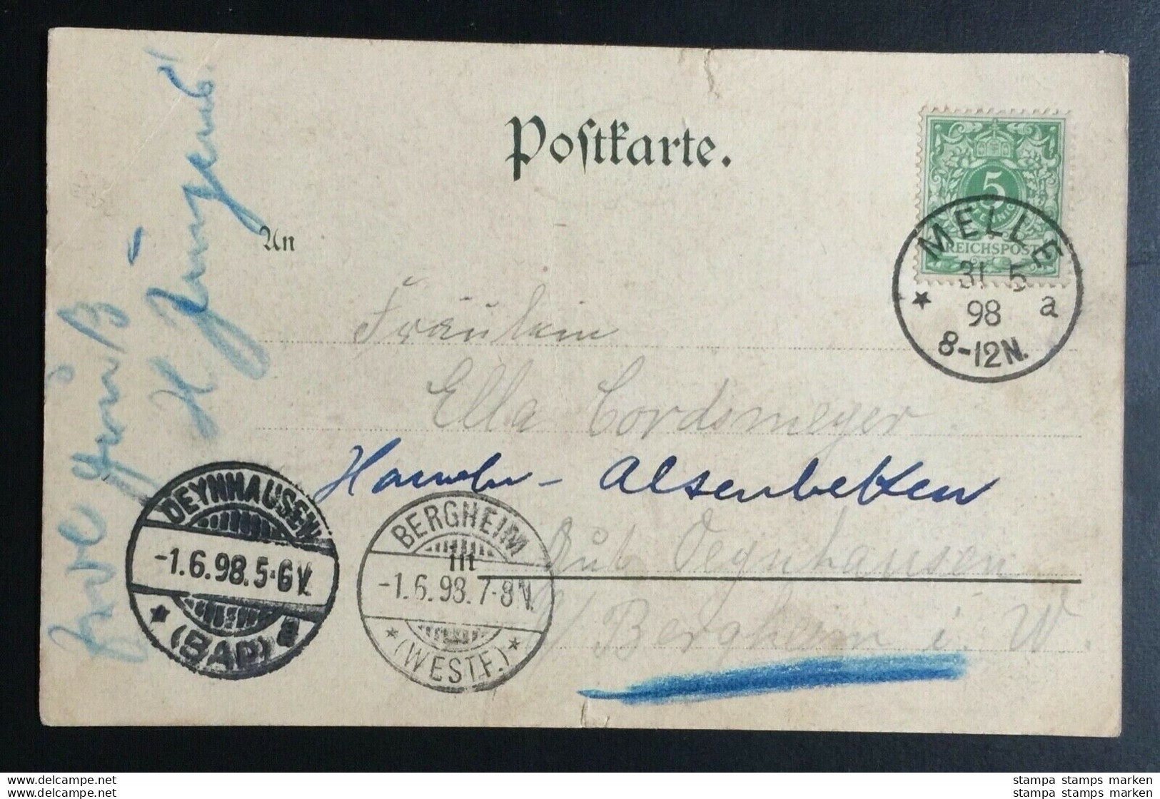 Litho AK Gruss Vom Bahnhof Löhne Mehrbildkarte Gestempelt/o Melle 1898 Weitere Stempel: Deynhausen, Bergheim - Loehne