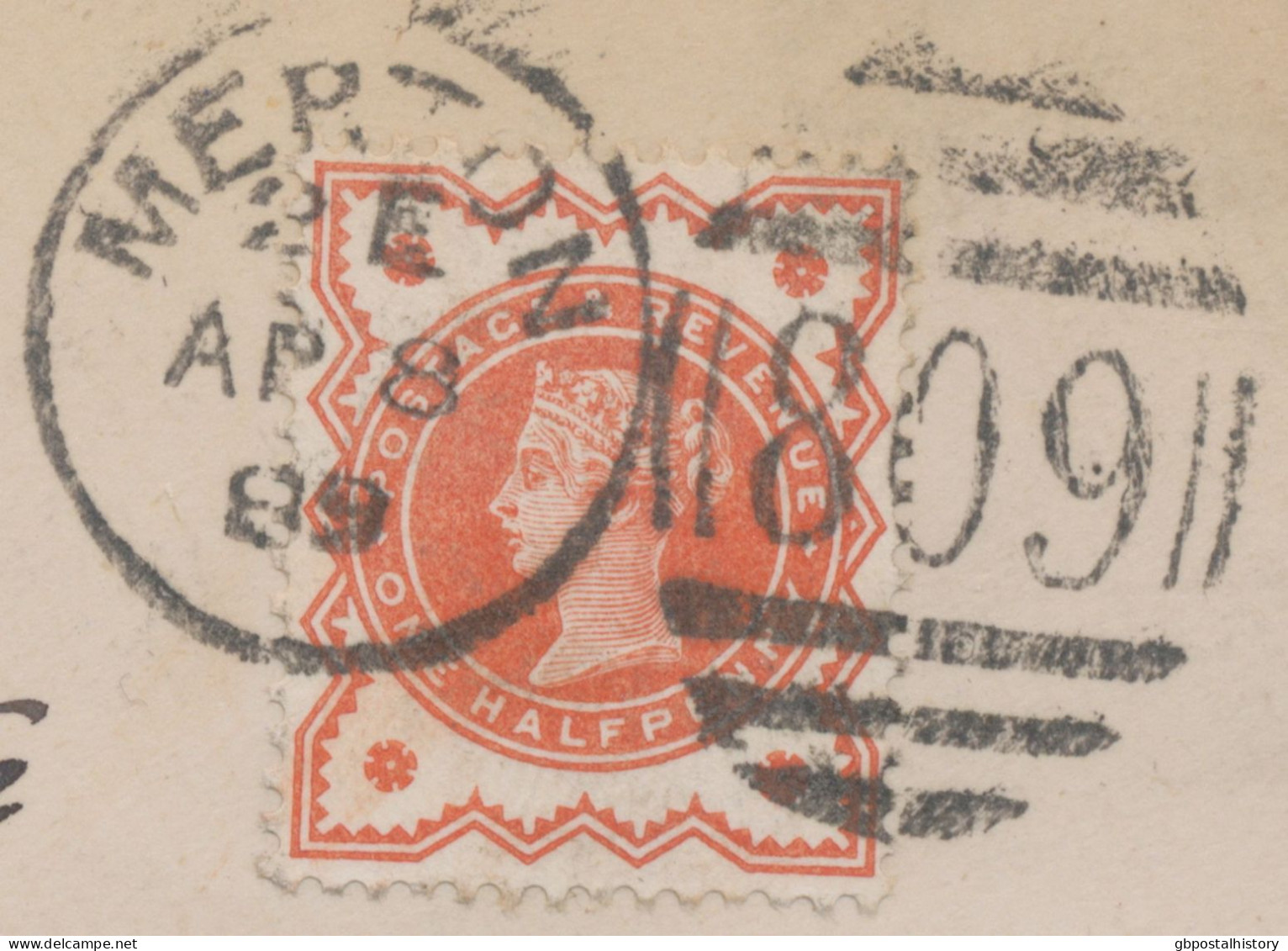 GB 1889 QV Jubilee ½d Vermilion VF Cover Duplex "MERTON / 809" UNDERPAID LETTER - NO POSTAGE DUE PAID - Brieven En Documenten