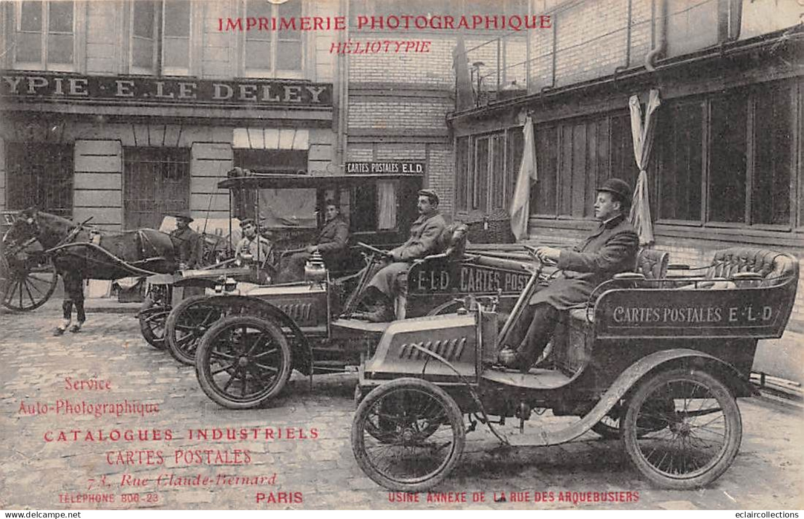 Thème Carte Postale :  Imprimerie  Héliotypie  Le Deley Service Auto Photographique    Rare    (voir Scan) - Other & Unclassified