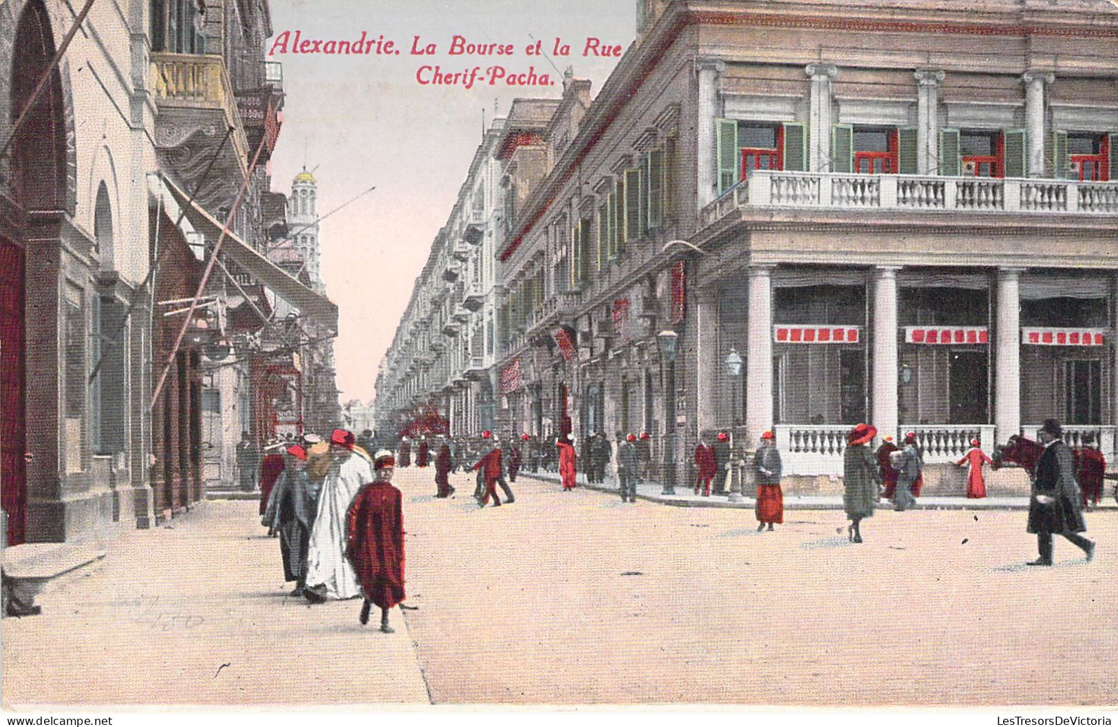 EGYPTE - ALEXANDRIE - La Bourse Et La Rue Cherif Pacha - Carte Postale Ancienne - Alexandrië