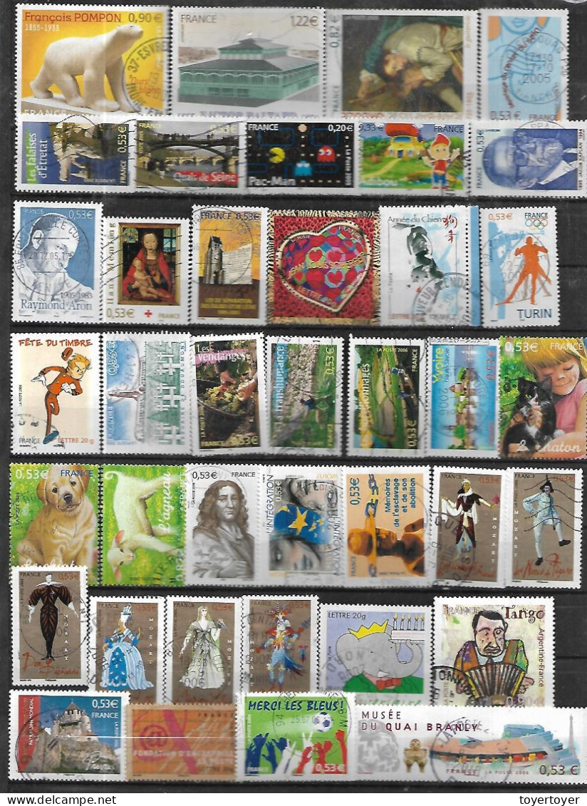 34 France collection de 490 timbres oblitérés en €uro