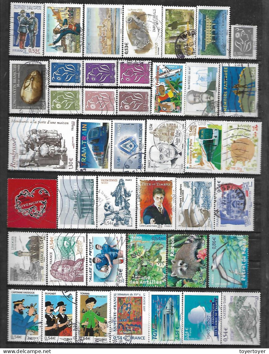 34 France collection de 490 timbres oblitérés en €uro