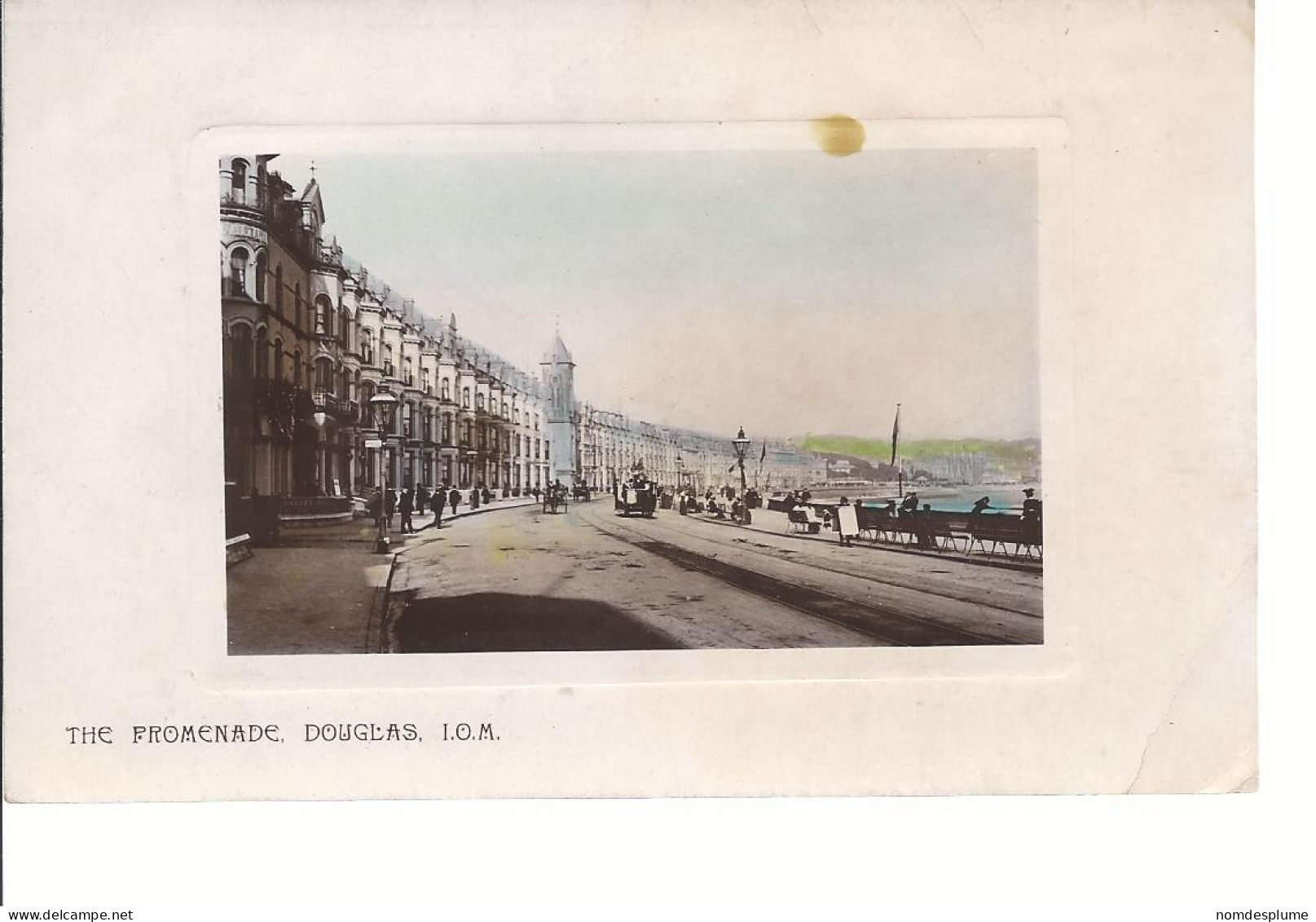 18276) Isle Of Man Douglas Promenade Embossed Card Real Photo RPPC Tinted See Back - Ile De Man