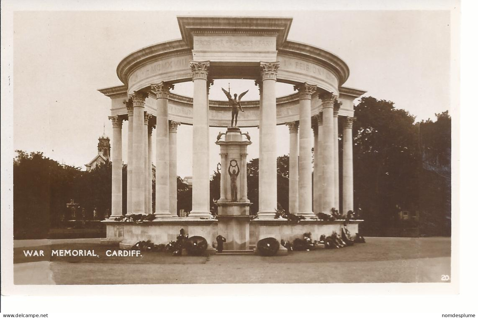 18331) Wales Cardiff War Memorial Real Photo RPPC Nice! - Glamorgan