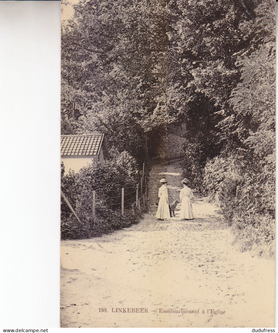 LINKEBEEK  ESCALIER MENANT A L EGLISE - Linkebeek