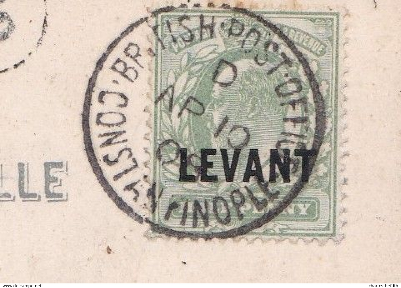 LEVANT BRITANNIQUE - Oblitération " BRITISH POST OFFICE CONSTANTINOPLE " Sur Carte Postale Turque En 1908 To Antwerp - British Levant