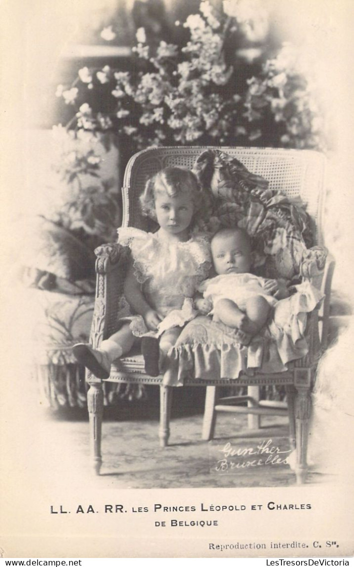 FAMILLES ROYALES - Les Princes Léopold Et Charles De Belgique - Carte Postale Ancienne - Royal Families