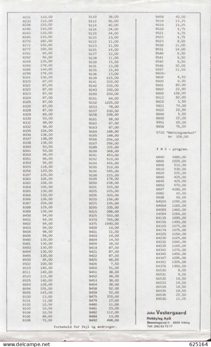 Catalogue FLEISCHMANN 1987 ONLY PREISLISTE Danish Crown - En Danois - Sin Clasificación