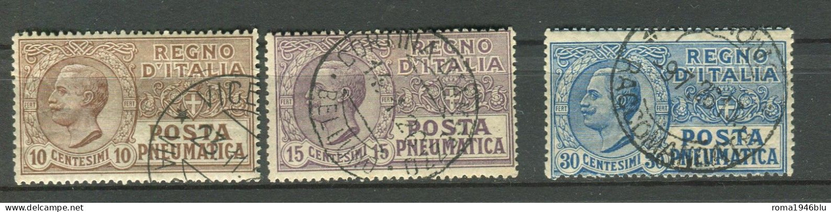 REGNO 1913-23 POSTA PNEUMATICA SERIE CPL. USATA - Pneumatische Post