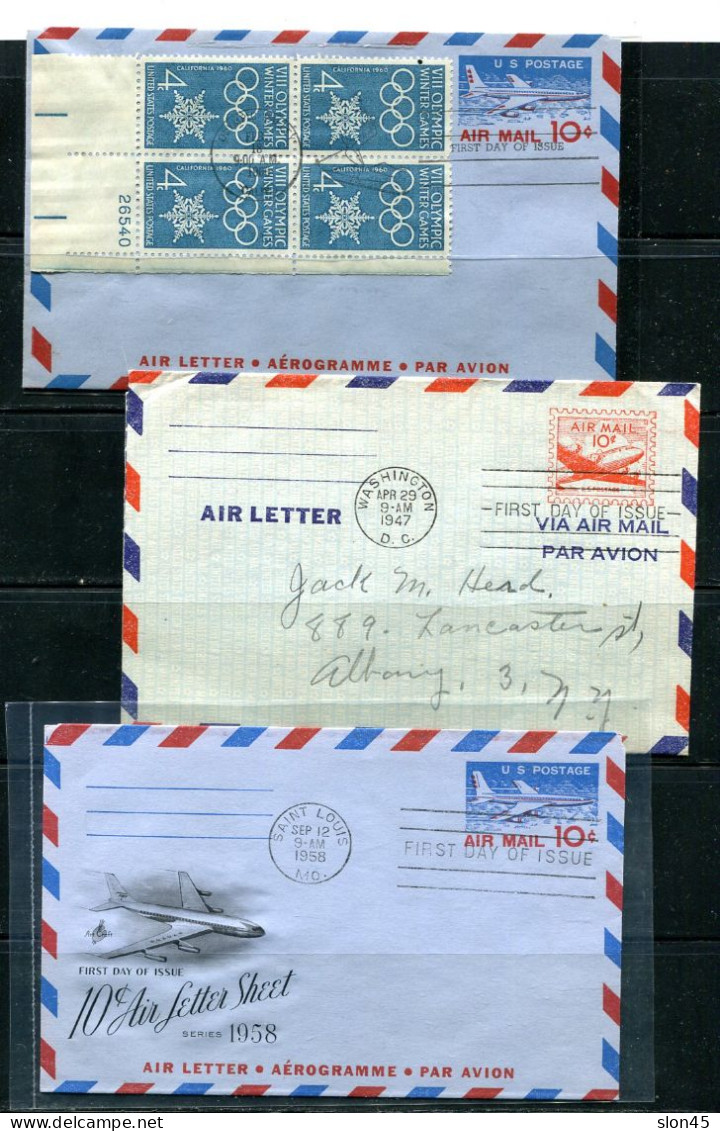 USA 1947/1958/1980 3 Postal Stationary Covers First Day Of Issue 14803 - Other & Unclassified