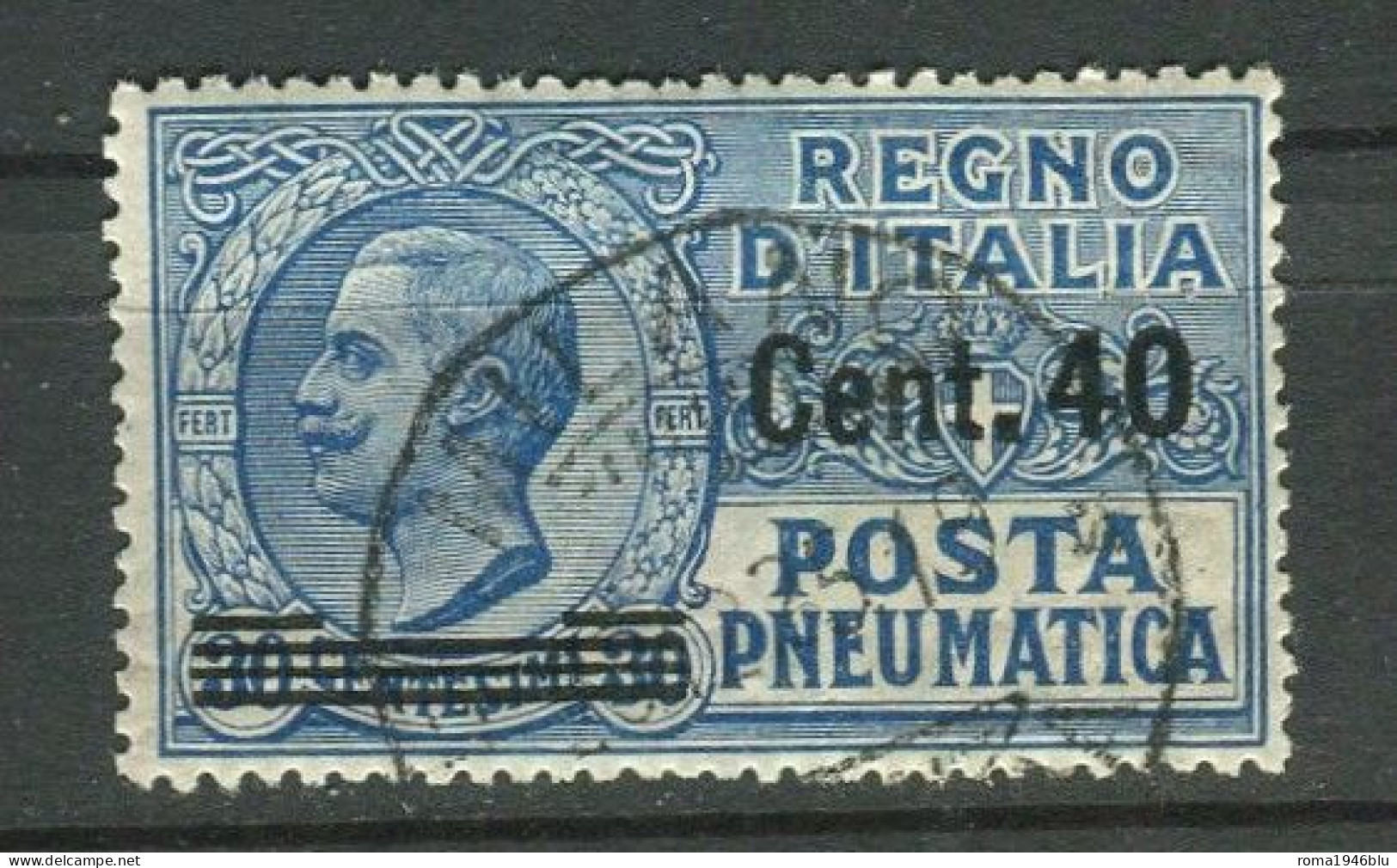 REGNO 1924-25 POSTA PNEUMATICA 40 C. SU 30 C. USATA - Poste Pneumatique