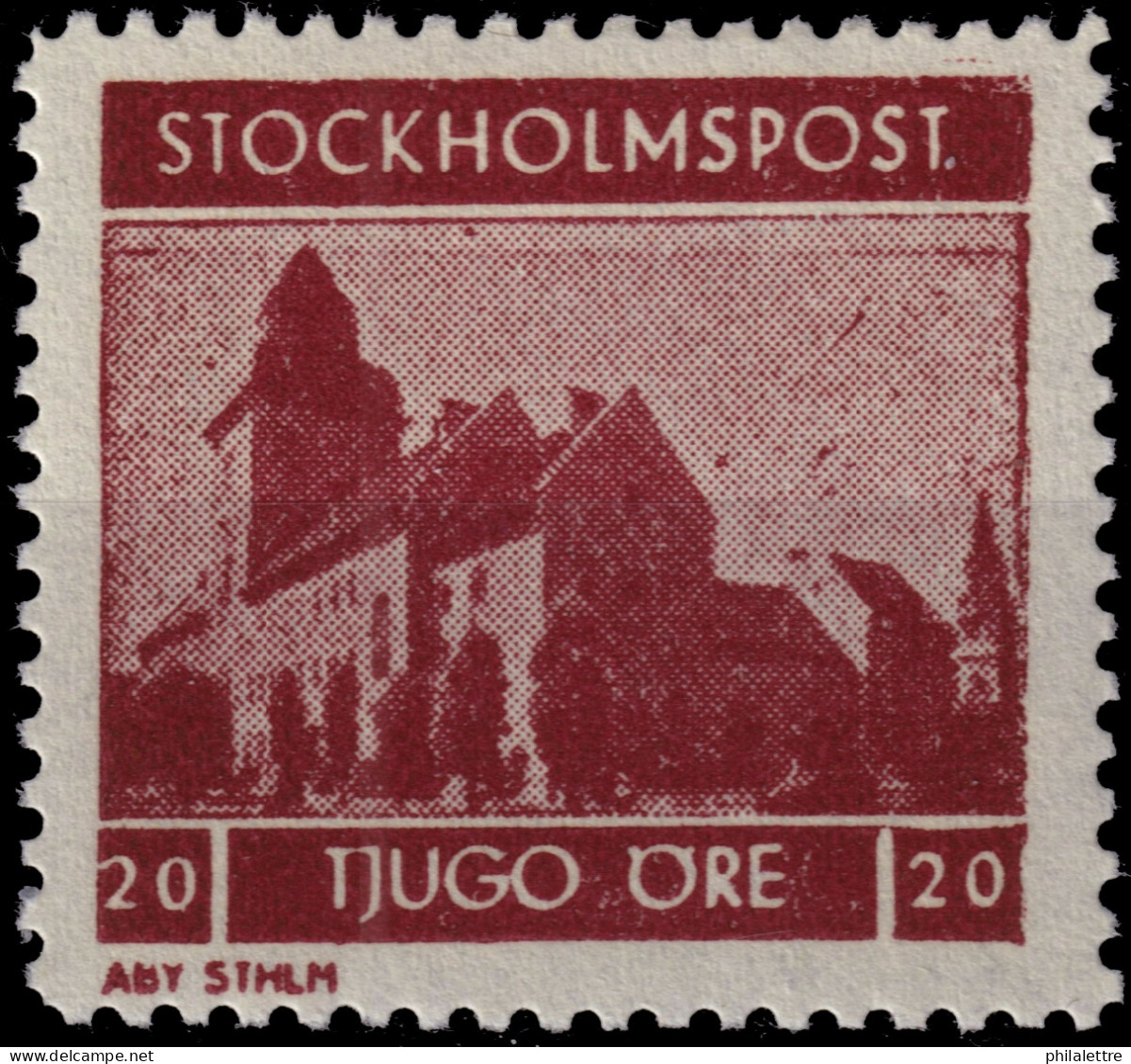 SUÈDE / SWEDEN - Local Post STOCKHOLM 20öre Maroon - Mint* - Local Post Stamps