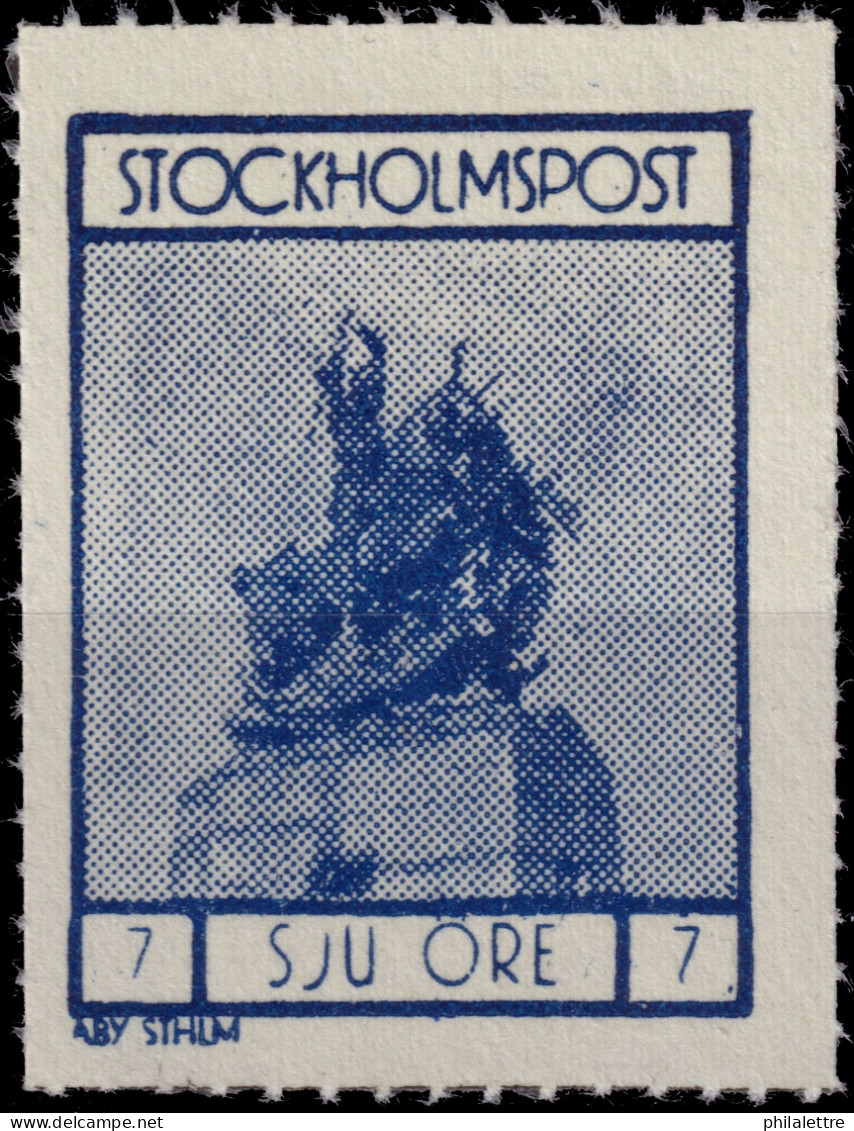 SUÈDE / SWEDEN - Local Post STOCKHOLM 7öre Blue - Mint* - Ortsausgaben
