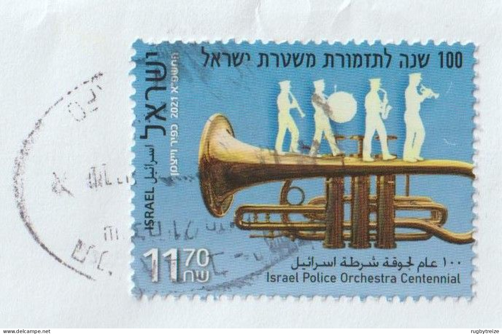 6380 Lettre Cover 2023 ISRAEL POLICE ORCHESTRA CENTENNIAL TRUMPET TROMPETTE - Briefe U. Dokumente