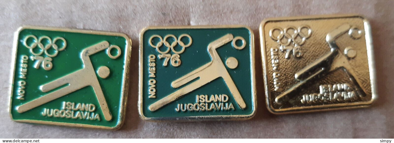 Qualifying Handball Match For The Olympics Games Yugoslavia - Iceland  Novo Mesto 1976 Slovenia Pins - Balonmano