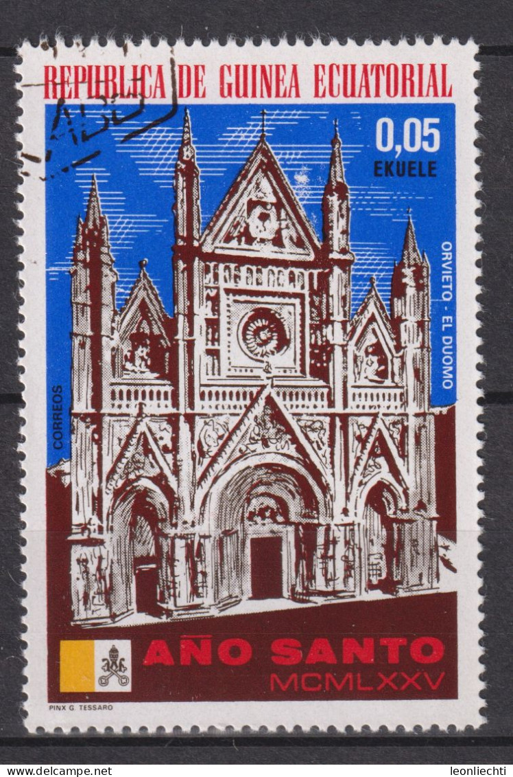 1974 Äquatorial-Guinea, Mi:GQ 363°, Yt:GQ 44-A°,  Holy Year 1975, Churches, Cathedral Of Orvieto - Guinée Equatoriale