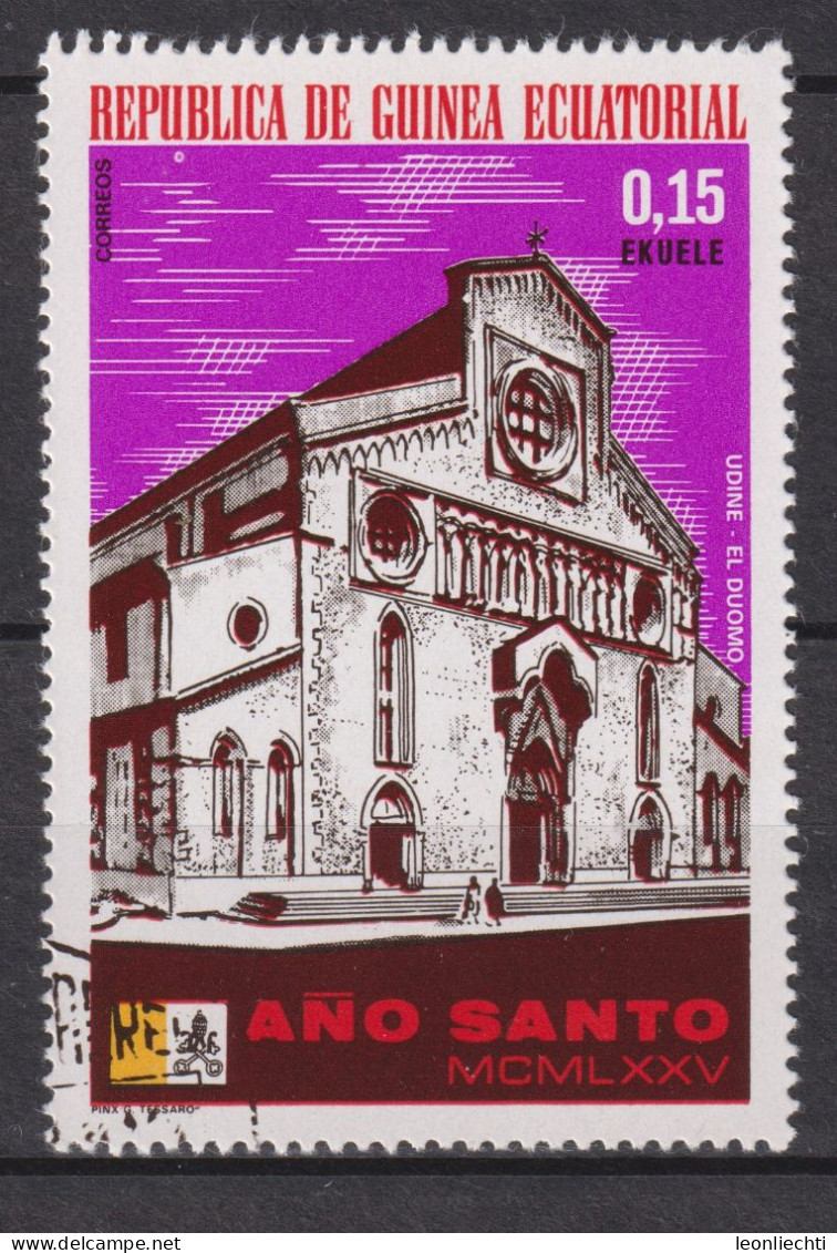 1974 Äquatorial-Guinea, Mi:GQ 365°, Yt:GQ 44-C°,  Holy Year 1975, Churches, Cathedral Of Udine - Guinée Equatoriale