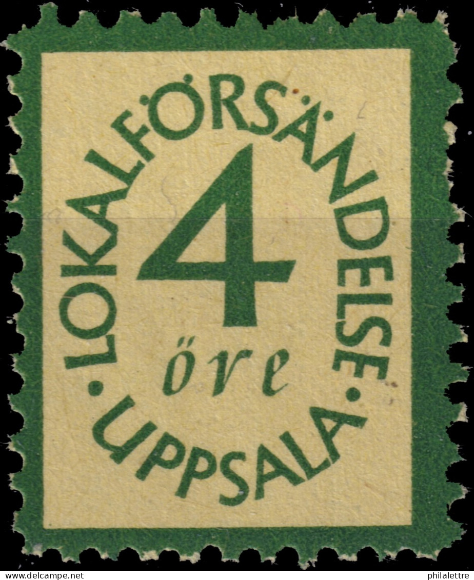 SUÈDE / SWEDEN - Local Post UPPSALA 4öre Green & Yellow - Mint* - Lokale Uitgaven