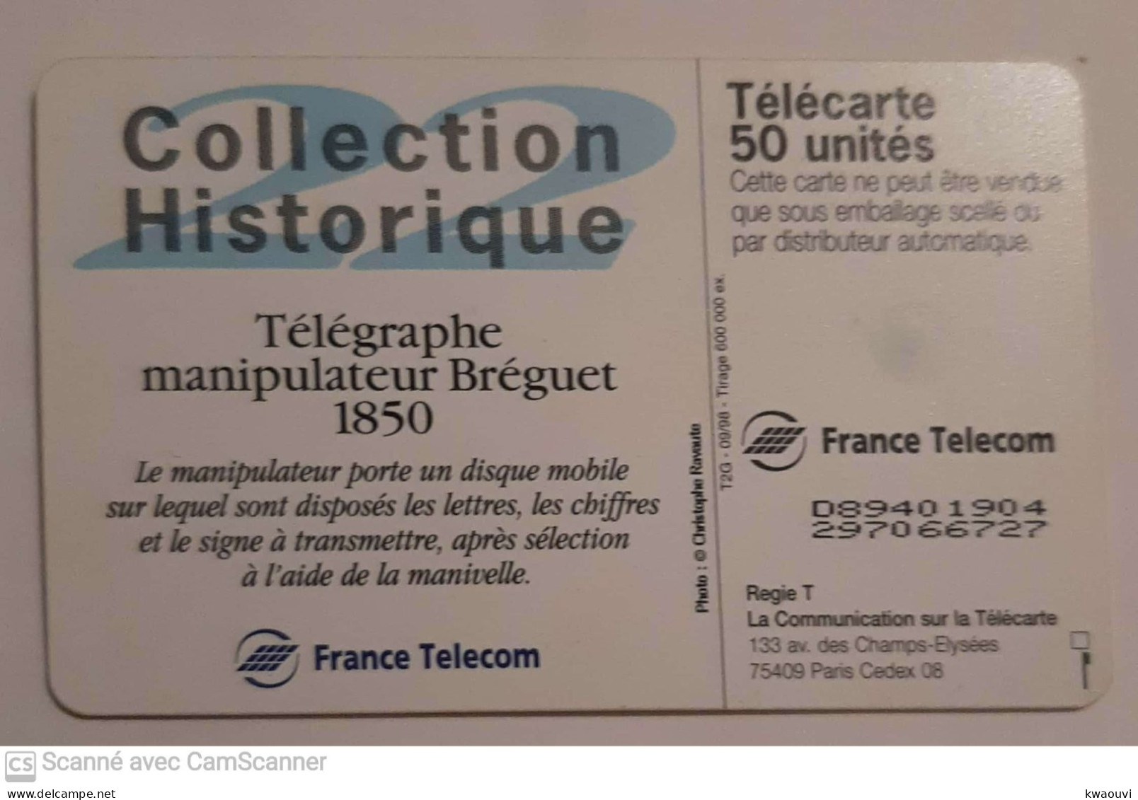 TELEGRAPHE: COLLECTION HISTORIQUE TELEGRAPHE  1850 - Téléphones