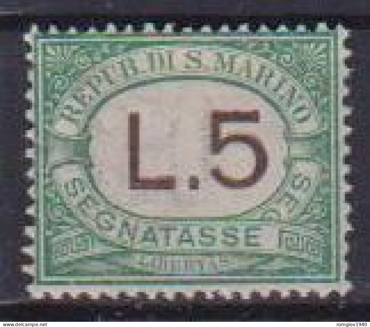 SAN MARINO 1924 SEGNATASSE  COLORI NEL RIQUADRO CAMBIATI SASS. 17  MLH XF+++++++++++++++++++ - Impuestos