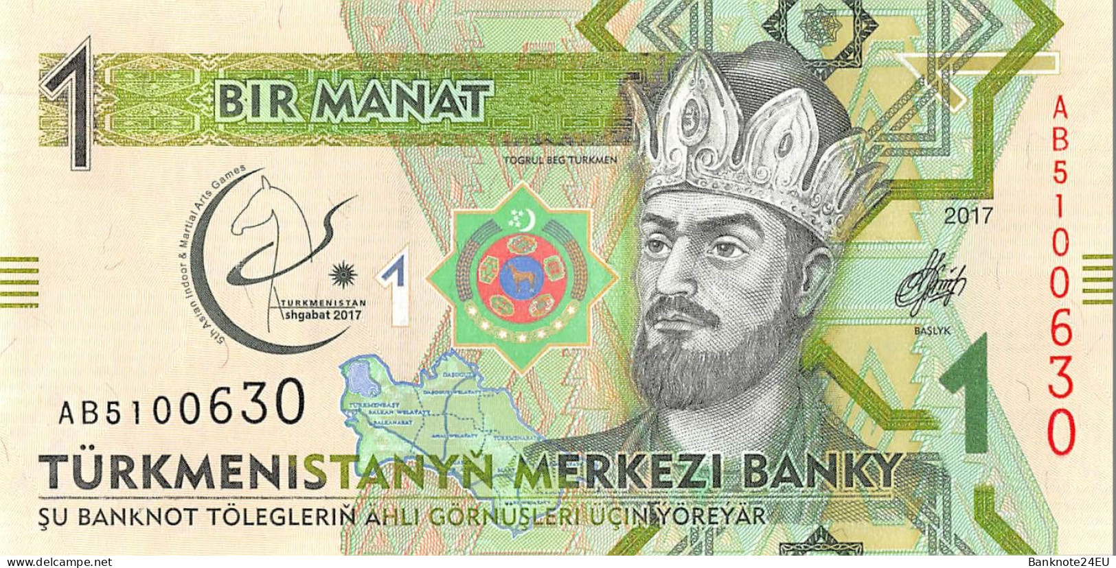 Turkmenistan 1-5-10-20-50-100 Manat 2017 Unc Pn 36a-41a - Turkménistan