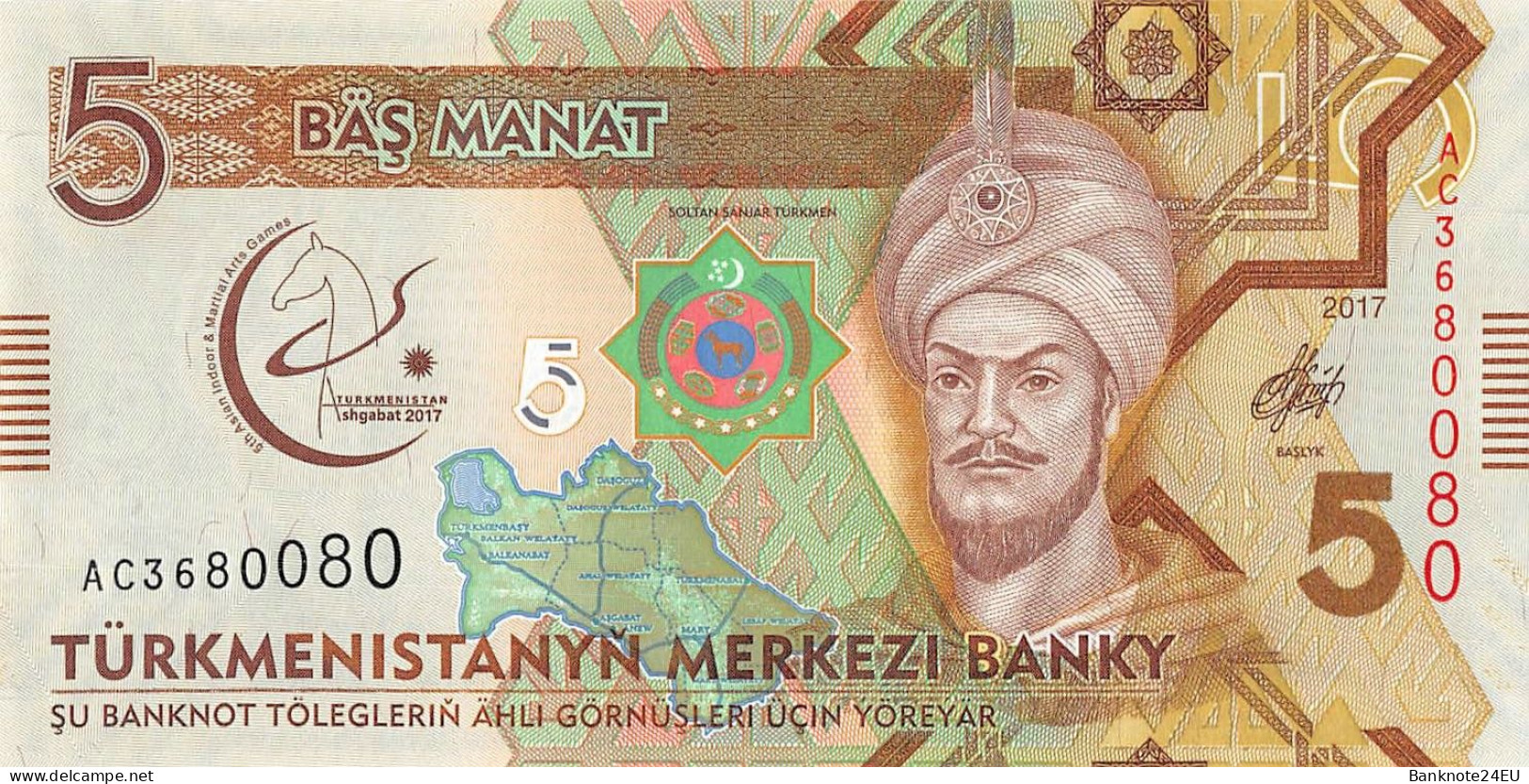 Turkmenistan 1-5-10-20-50-100 Manat 2017 Unc Pn 36a-41a - Turkmenistan