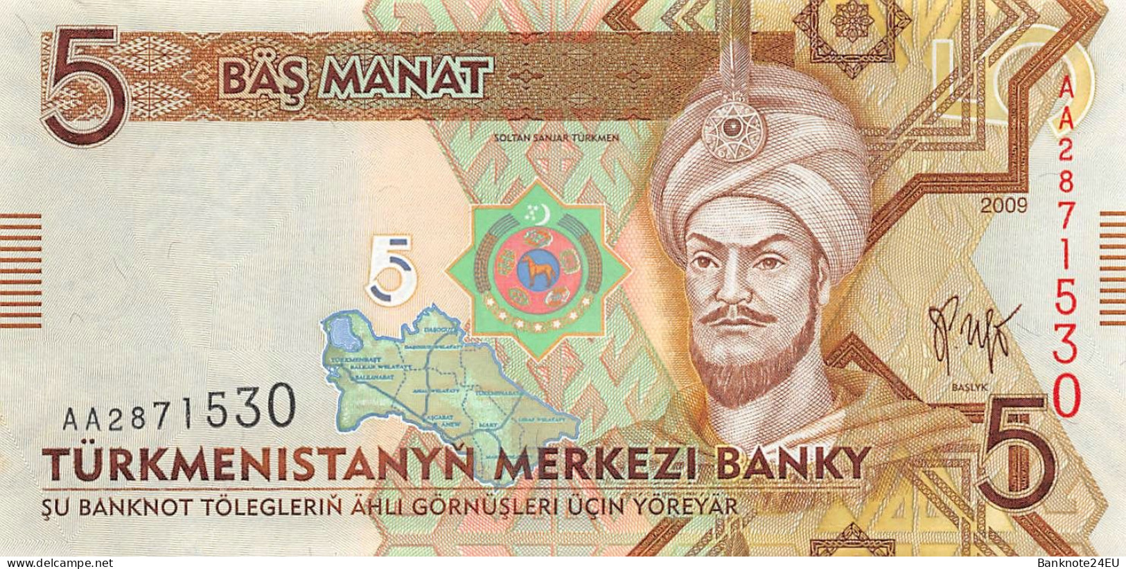 Turkmenistan 5 Manat 2009 Unc Pn 23a - Turkmenistan