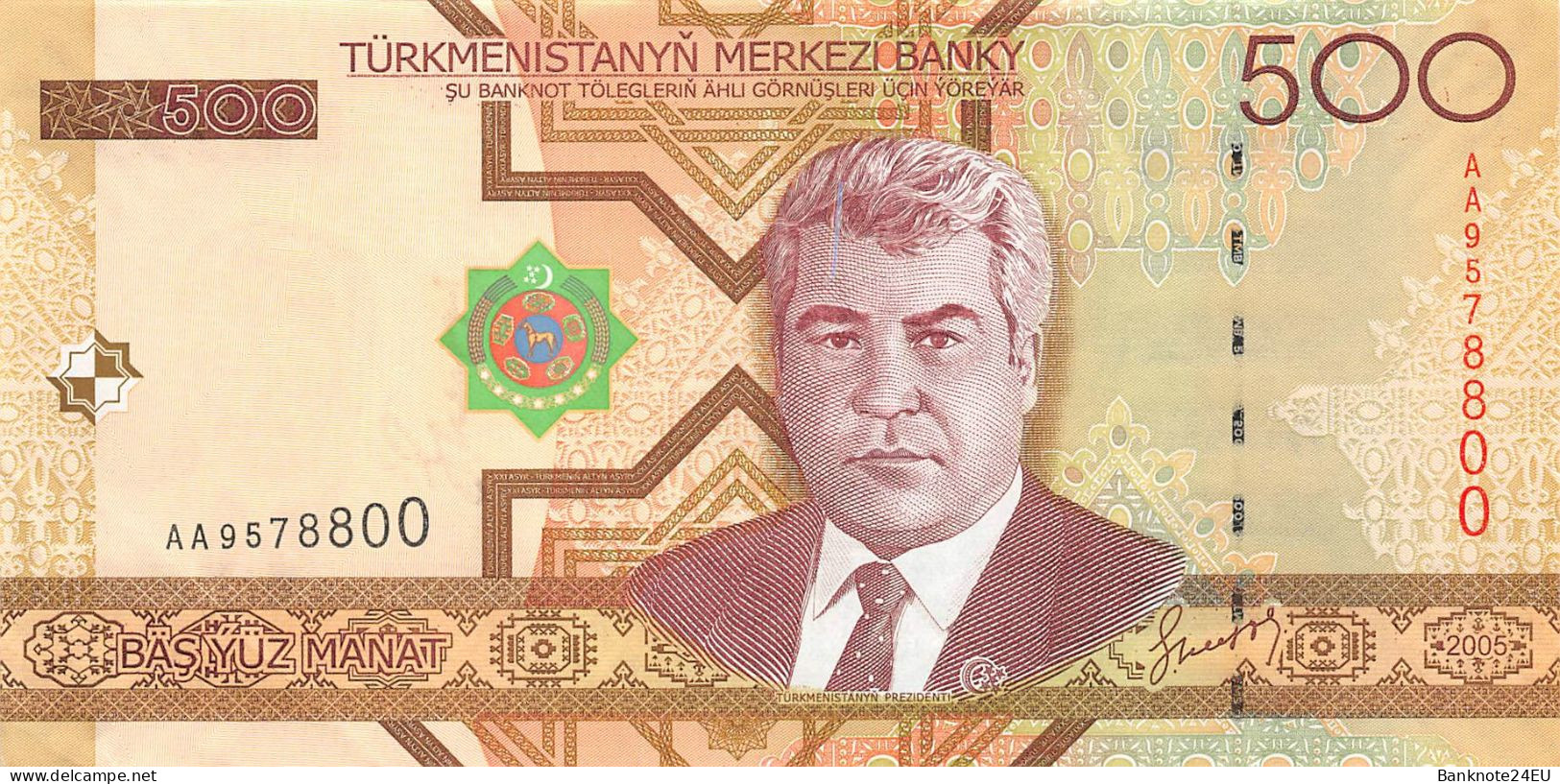 Turkmenistan 500 Manat 2005 Unc Pn 19 - Turkmenistán