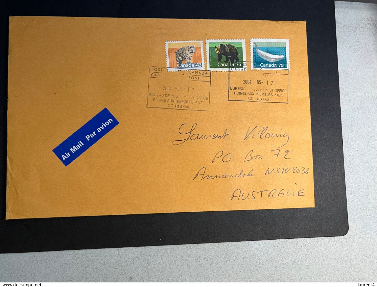 (3 P 29) LARGE Letter Posted From Canada To Australia - 1 Cover (posted 2004) 23 X 16 Cm - Covers & Documents