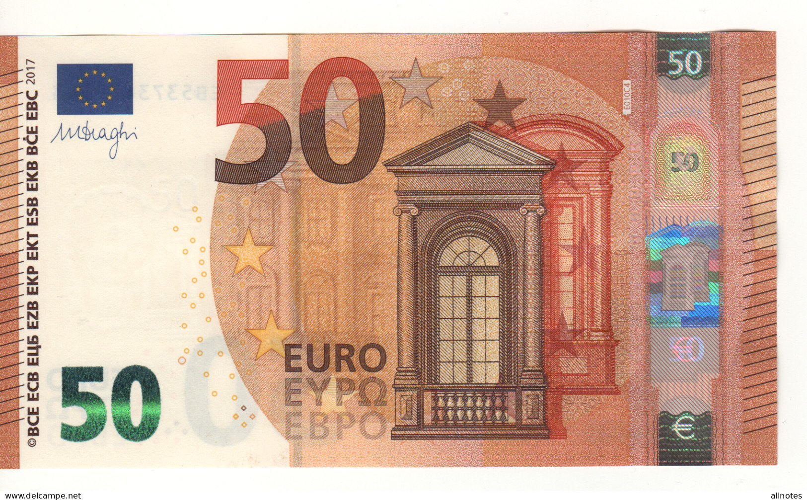 50 EURO  Firma   DRAGHI   E 010 C4   EB5373879525   /  FDS - UNC - 50 Euro