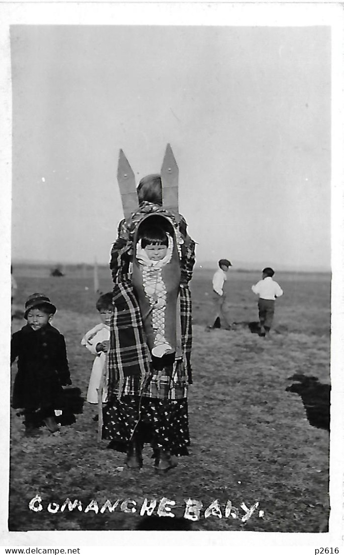 CARTE- POSTALE- PHOTO -  COMANCHE MERE ET SON ENFANT - Amérique