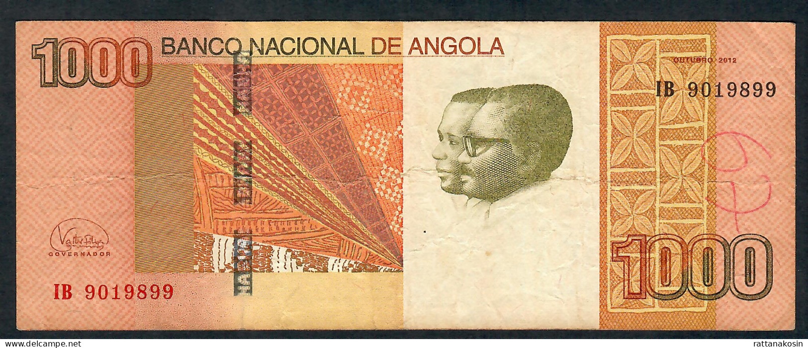 ANGOLA P156b 1000 KWANZAS 1992 #IB Signature 14 VF - Angola